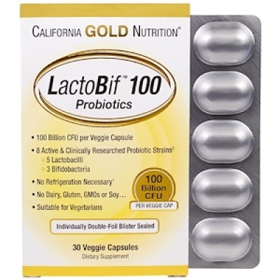   California Gold Nutrition  LactoBif 100   30  