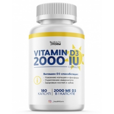  Health Form Vitamin D3 2000 IU 180 